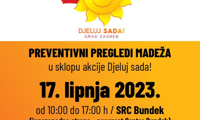 Javnozdravstveno - preventivna akcija besplatnih pregleda madeža "Djeluj sada!"- 17.6.2023